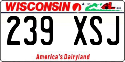 WI license plate 239XSJ