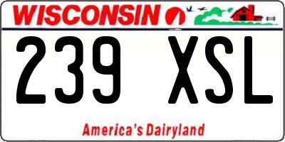 WI license plate 239XSL