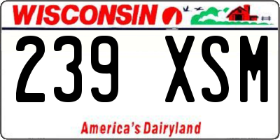 WI license plate 239XSM