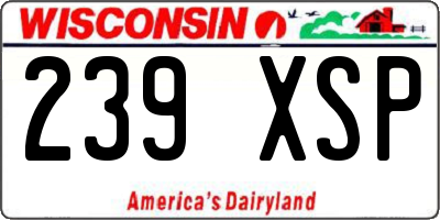 WI license plate 239XSP