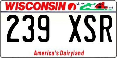 WI license plate 239XSR