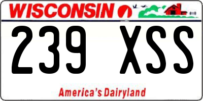 WI license plate 239XSS