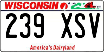 WI license plate 239XSV