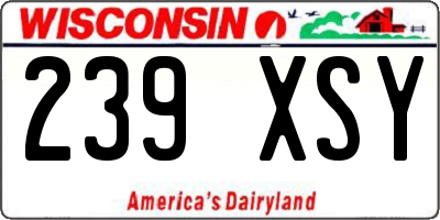 WI license plate 239XSY