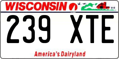 WI license plate 239XTE