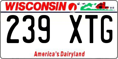 WI license plate 239XTG