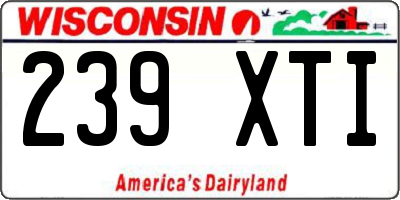 WI license plate 239XTI