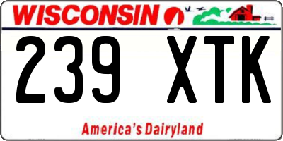 WI license plate 239XTK