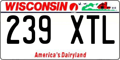WI license plate 239XTL