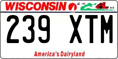 WI license plate 239XTM