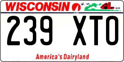 WI license plate 239XTO