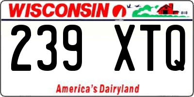 WI license plate 239XTQ