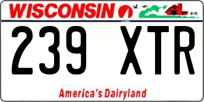 WI license plate 239XTR