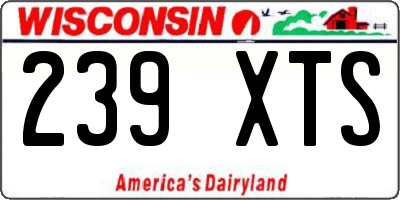 WI license plate 239XTS