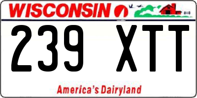 WI license plate 239XTT