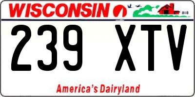 WI license plate 239XTV