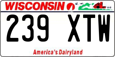 WI license plate 239XTW