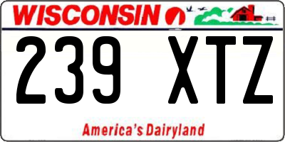 WI license plate 239XTZ