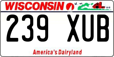 WI license plate 239XUB