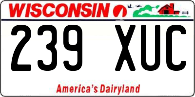 WI license plate 239XUC