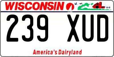 WI license plate 239XUD