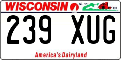 WI license plate 239XUG