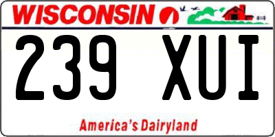 WI license plate 239XUI