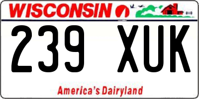 WI license plate 239XUK