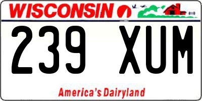 WI license plate 239XUM