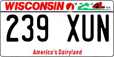 WI license plate 239XUN