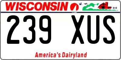 WI license plate 239XUS