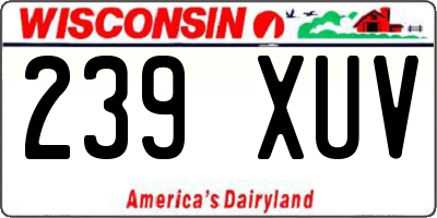 WI license plate 239XUV