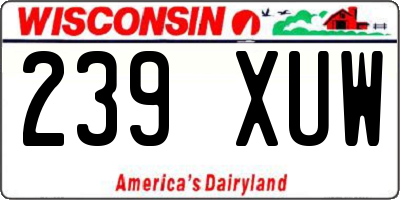 WI license plate 239XUW