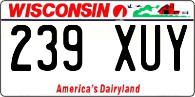 WI license plate 239XUY