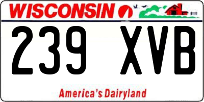 WI license plate 239XVB