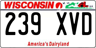 WI license plate 239XVD