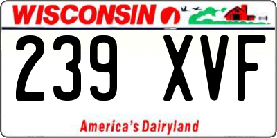 WI license plate 239XVF
