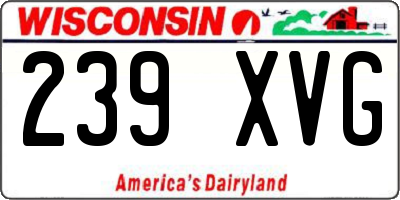 WI license plate 239XVG