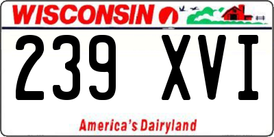 WI license plate 239XVI