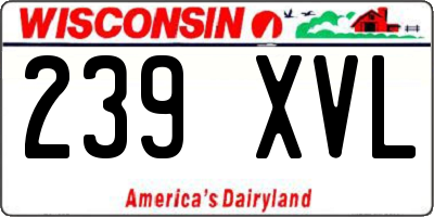 WI license plate 239XVL
