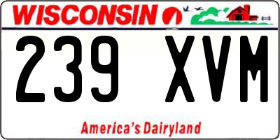 WI license plate 239XVM