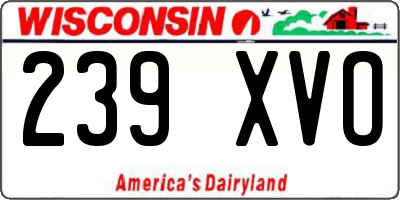 WI license plate 239XVO