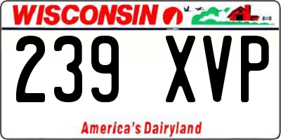 WI license plate 239XVP
