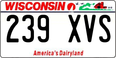 WI license plate 239XVS