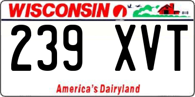 WI license plate 239XVT