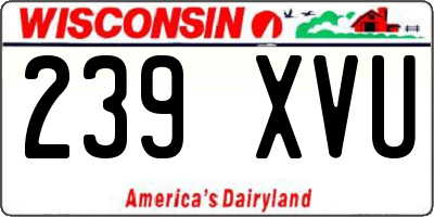 WI license plate 239XVU