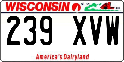 WI license plate 239XVW