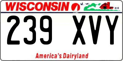 WI license plate 239XVY