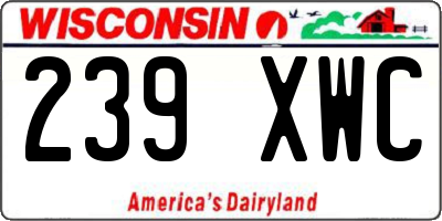 WI license plate 239XWC
