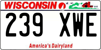 WI license plate 239XWE